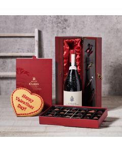 Chocolate & Wine Valentine’s Day Basket, Valentine's Day gifts, chocolate gifts, wine gifts