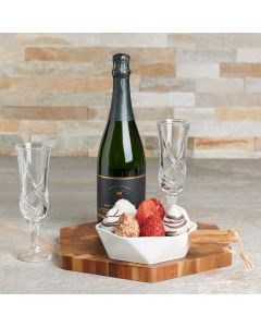 World’s Best Champagne Gift Set, Valentine's Day gifts, chocolate covered strawberries, sparkling wine gifts