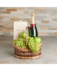 Champagne & Snacks Tray, champagne gift, champagne, sparkling wine, sparkling wine gift, gourmet, gourmet gift, fruit gift, fruit