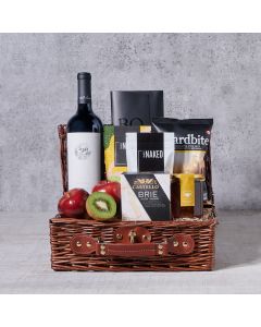 Celebration & Wine Gift Basket, wine gift, wine, gourmet gift, gourmet, fruit gift, fruit