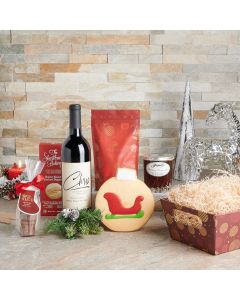 Wine & Jam Christmas Gift Basket, Christmas Gift Baskets, Xmas Gift Baskets, Gourmet Gift Baskets, Wine Gift Baskets, Holiday Gift Baskets, USA Delivery