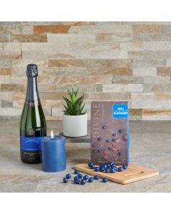 Chocolate & Blueberries Champagne Gift Basket