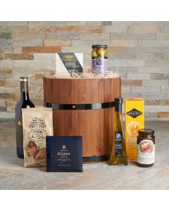 Delicious Gourmet Wine & Snack Barrel, Wine Gift Baskets, Gourmet Gift Baskets, Chocolate Gift Baskets, Canada Delivery
