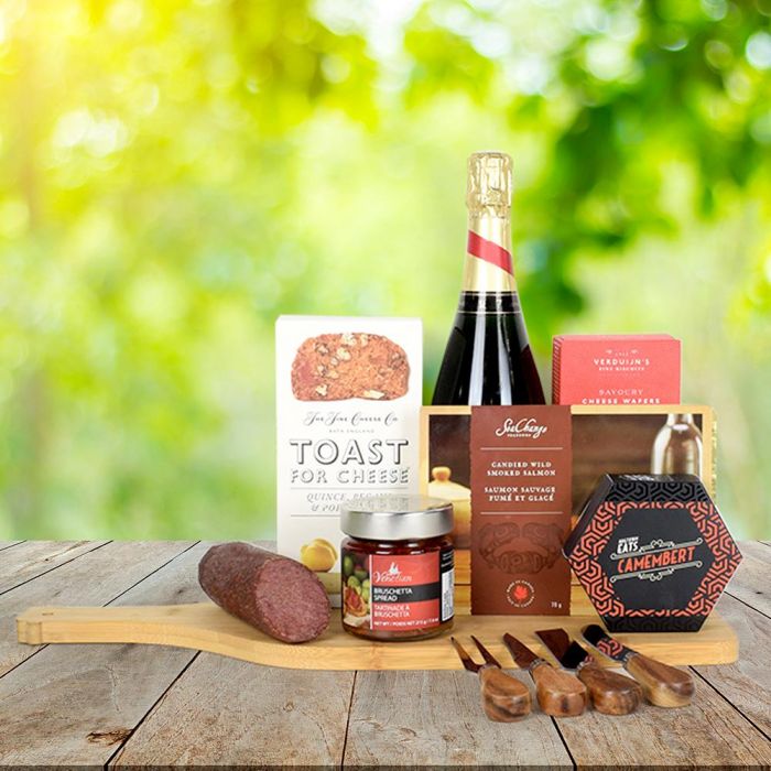 Artisanal Cheese & Meats Champagne Gift Basket HAZELTON'S USA