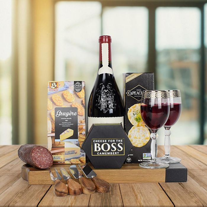 Deluxe Meat & Cheese Wine Gift Basket HAZELTON'S USA