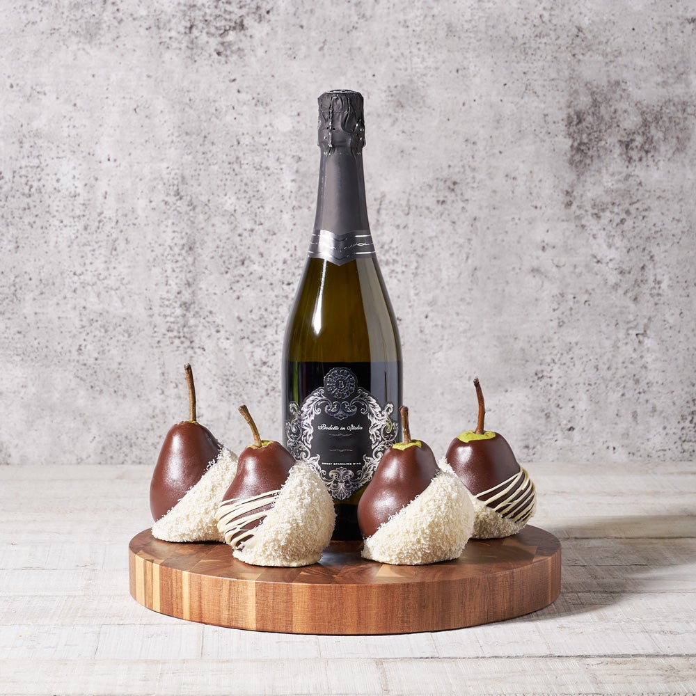 Chocolate Pears With Champagne Gift Set