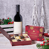Holiday Wine & Chocolate Gift Basket