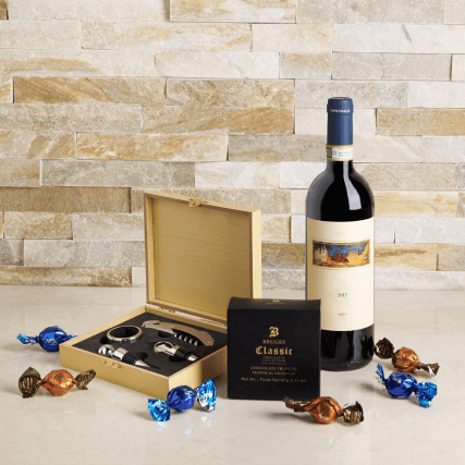 THE WINSOME WINE & CHOCOLATE GIFT BASKET